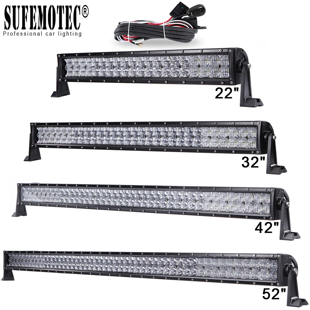 5D 22 32 42 52 Inch Curved LED Work Light Bar Driving Headlights For Offroad SUV ATV 4X4 4WD Truck Combo Beam Fog Lamp 12V 24V 5D 22 32 42 52 Inch Curved LED Work Light Bar Driving Headlights For Offroad SUV ATV 4X4 4WD Truck Combo Beam Fog Lamp 12V 24V