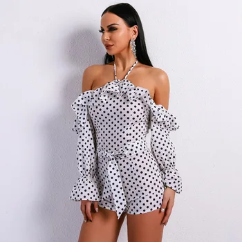 

2019 New Style Sexy Women Spaghetti Strap Jumpsuit Print Bodycon Night Club Bandage Backless Hole Strapless Jumpsuit Wholesale