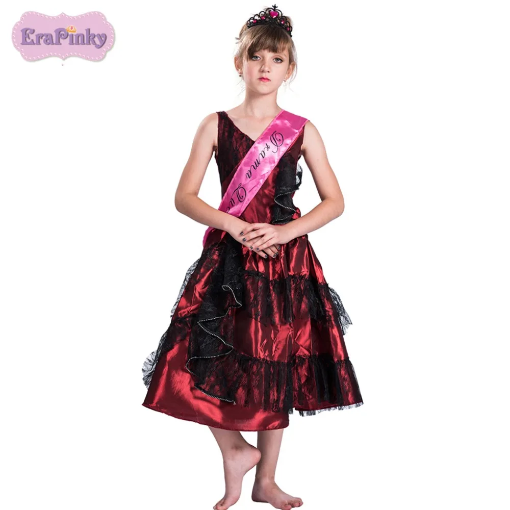 

Erapinky Girl Overalls Party Dress Drama Queen V Neck A Line Red Elegant Dress For Girl 10 Years Old Girl Dress Summer Clothes