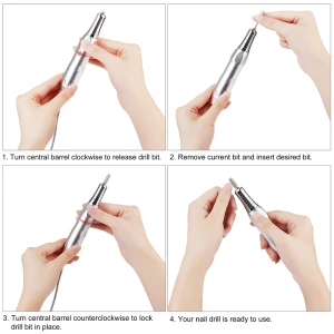 

2017 MelodySusie Rechargeable Nail Drill and Polishing Tools with Buffer Cuticle Nipper and Small Brush Professional Manicure