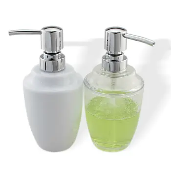

ABS Soap Lotion Dispenser Pump Bottle For Kitchen or Bathroom Countertops Clear/Chrome 12 OZ (White)