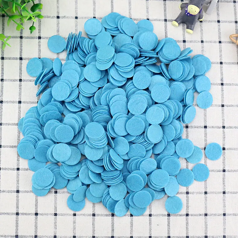 

DIY 1-5CM Blue Round Felt Circle Fabric Pads Accessory Non-woven Patches Handmade Flower Accessories Felt Pads 1000-2000 Pcs/Lot