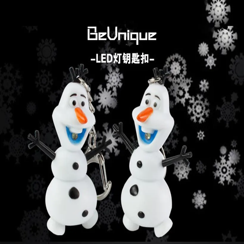

Frozener key chain Olaf LED Keychain Snowman Sound Key ring key holder llaveros keyfob Chiristmas Gift Wholesale10pcs/lot