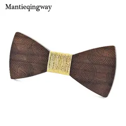 Mantieqingway модные костюмы деревянный галстук-бабочка для мужские Бизнес дерево бабочкой Тощий Bowknots Gravatas тонкий галстук воротник Галстуки