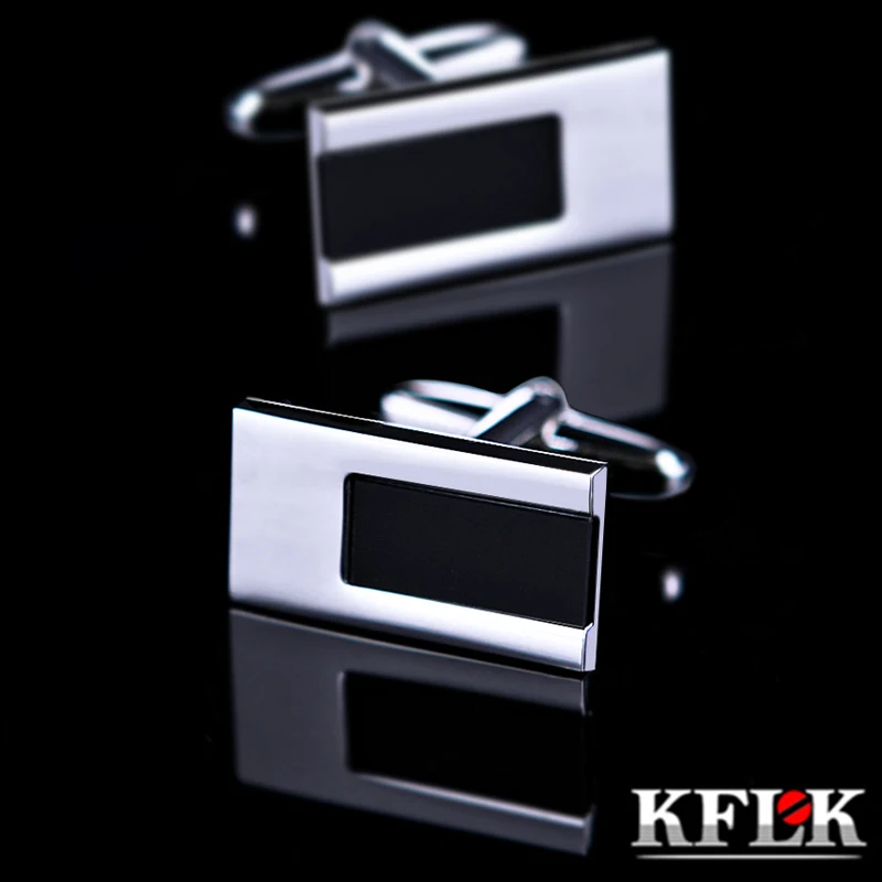 

KFLK 2018 Luxury shirt cufflinks for mens Gift Brand cuff button fashion cuff links Top High Quality Black abotoaduras Jewelry
