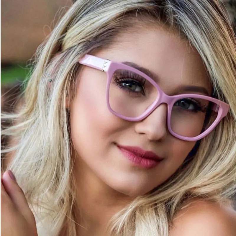 

2019 New Pink Eyeglasses Clear Lens Cat Eye Spectacles Frames Women Trendy Brand Computer Myopia Optical Glasses Frame Eyewear