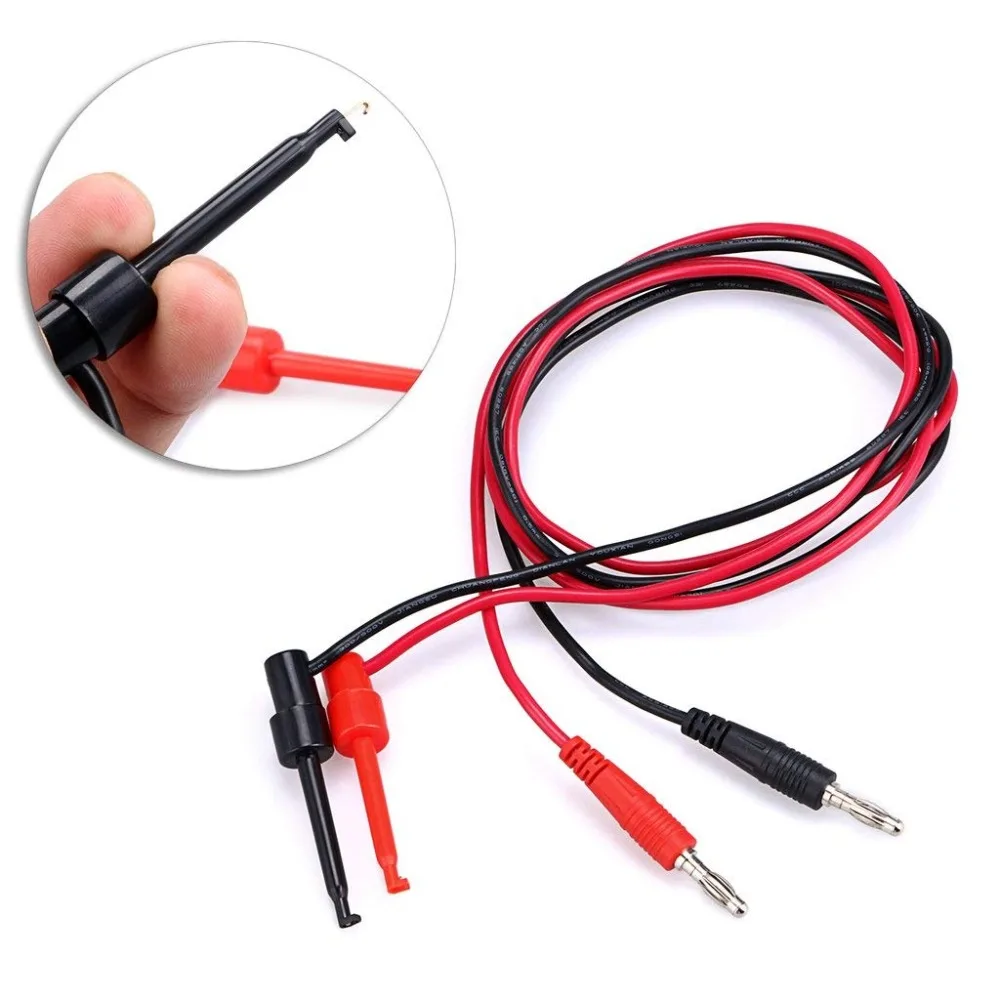 

Multimeter Banana Plug to Test Hook Wire Cable Set with Protective Soft Silicone for Multimeter Test Tools