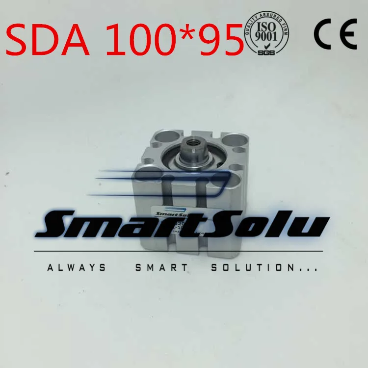

Free Shipping 100mm bore 95mm stroke double acting valve actuator cylinder pneumatic SDA100-95 compact air cylinders