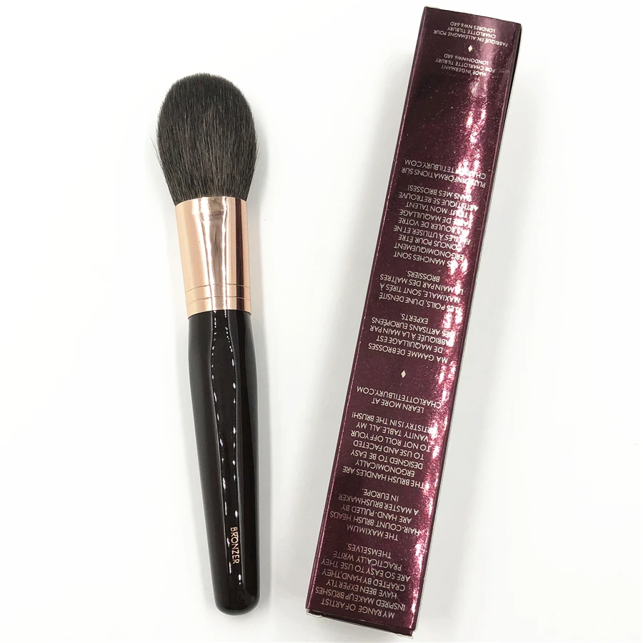 Pincéis de Maquiagem de Alta Pêlo de Cabra Pincel de pó Solto com Caixa de Presente Marca Bronzer Qualidade Macio Grande ct 7 Pincel de Pó Solto com Caixa de Presente