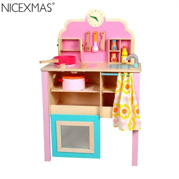 

NICEXMAS Kids Play House Tool Wooden Play Kitchen Role Play Pretend Set Toy Educational Plaything for Children Kids