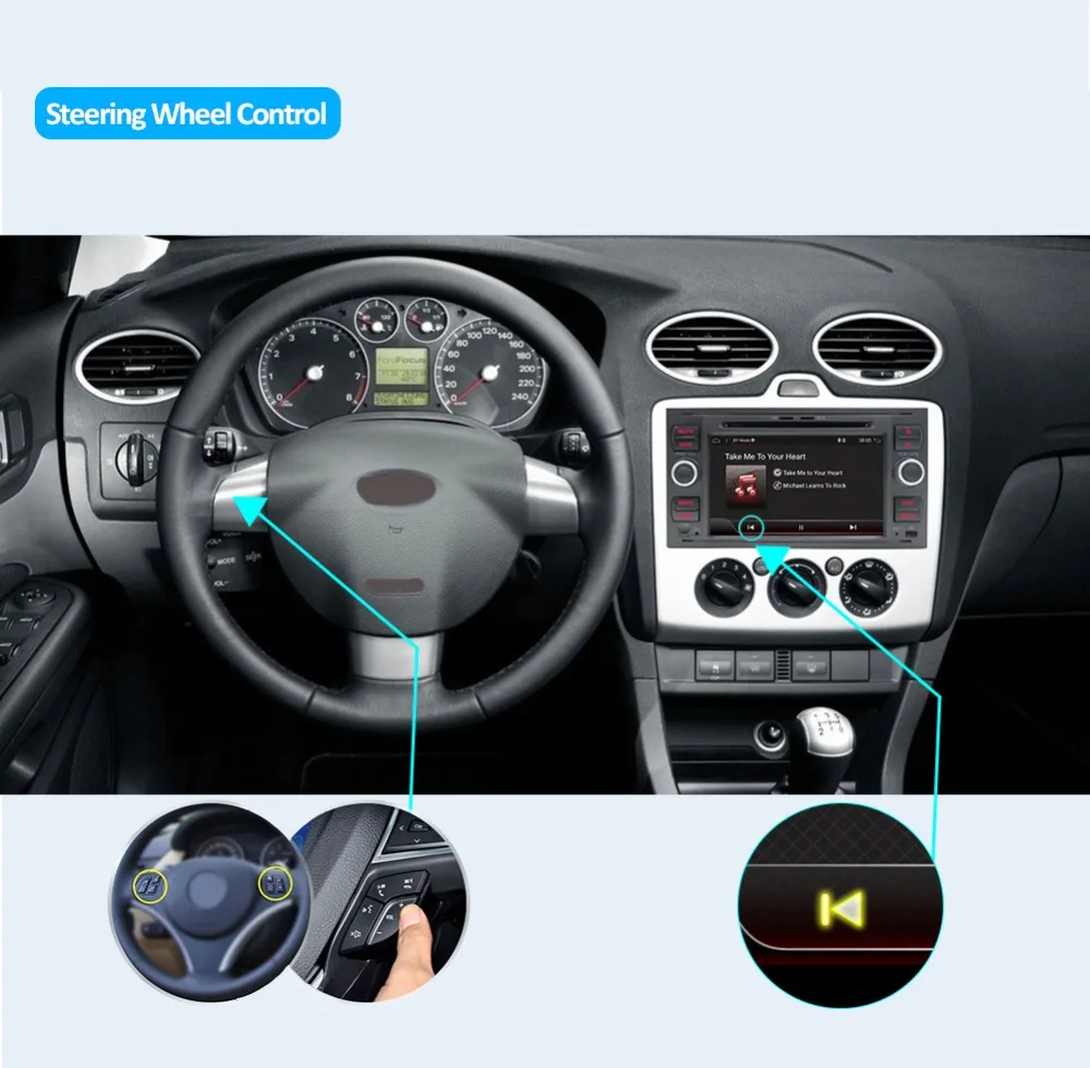 Flash Deal Octa Cores 2 din car radio cassette player Android 9.0 For Ford Focus 2 Mondeo S C Max Fiesta Galaxy Connect With Camera,Canbus 20