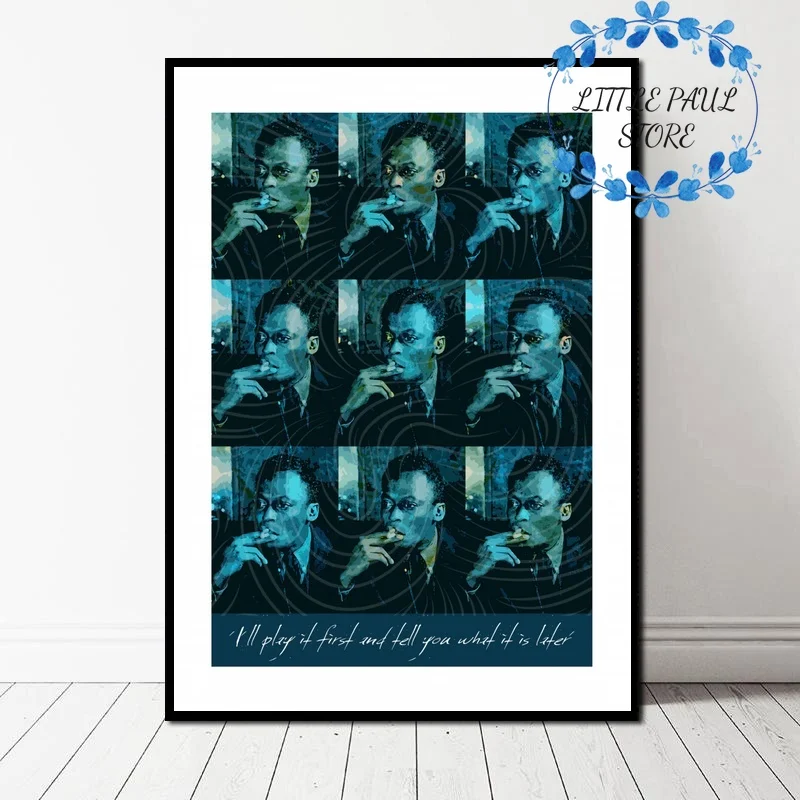 

Jazz Music Musician Miles Davis Vintage Retro Art Canvas Poster Wall Picture for Living Room No Frame