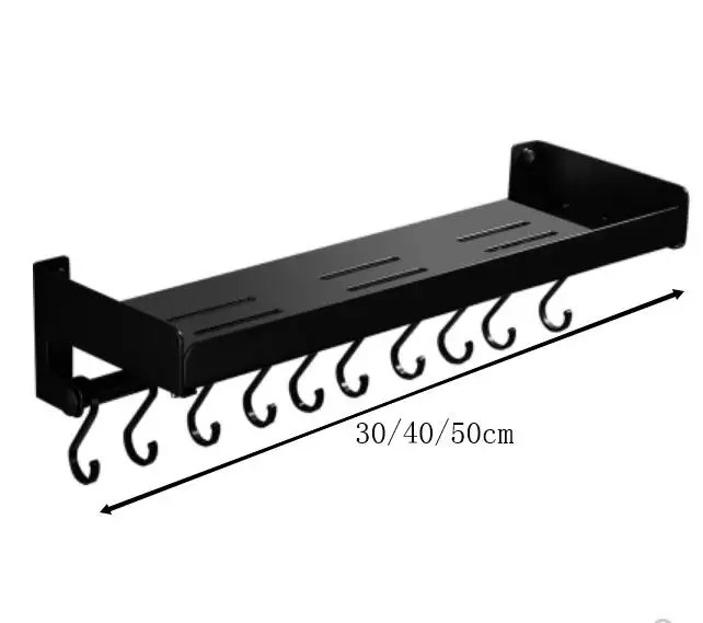 Nordic non-porous black space алюминиевый кухонный стеллаж для хранения кухонной стойки настенный полка для приправ LU50311