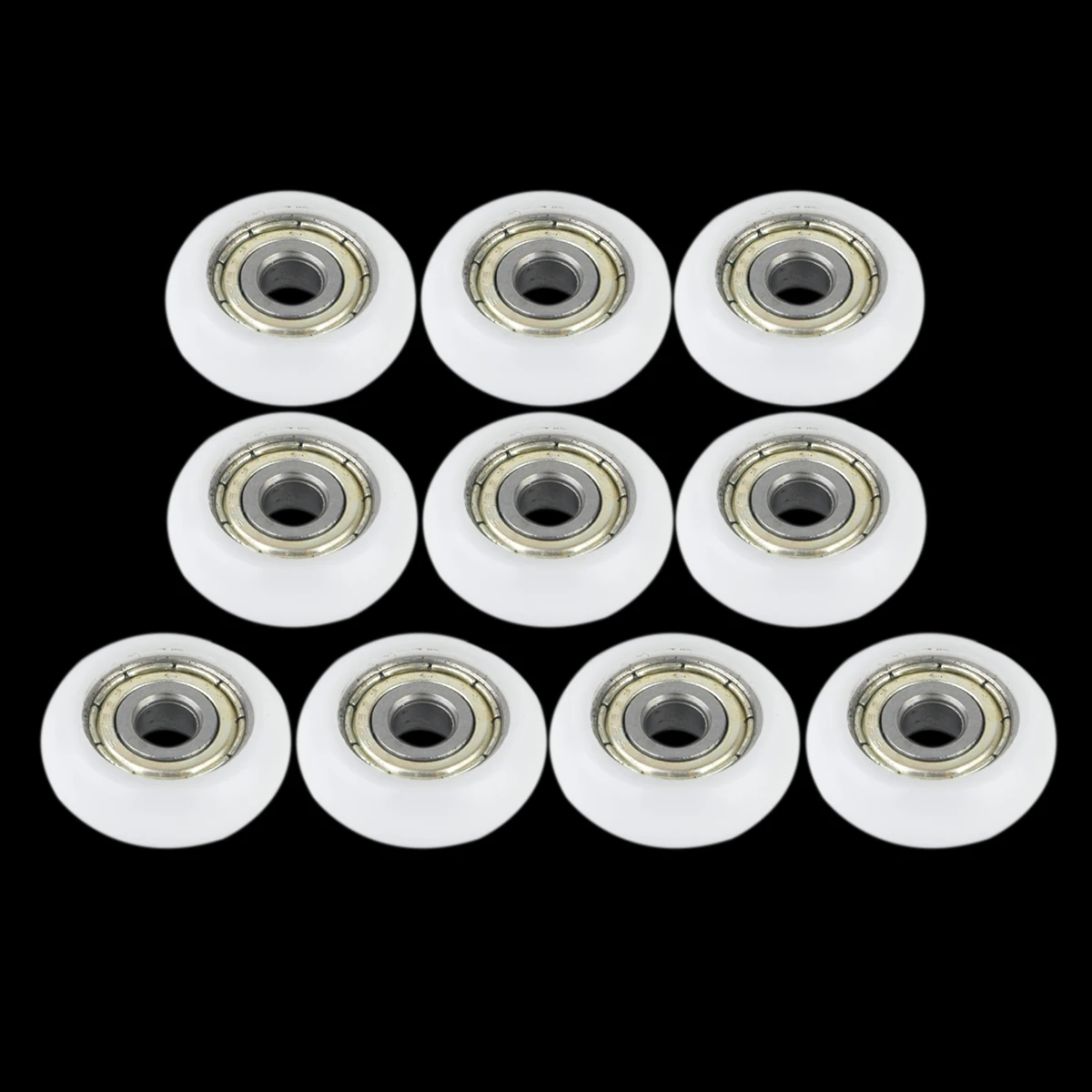 10pcs High Carbon Steel Pulley Ball Bearings 5*23*7mm New Nylon Plastic Carbon Steel Pulley Wheels Groove Ball Bearings