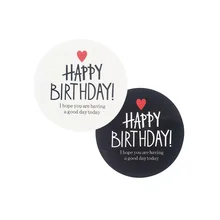 Étiquettes autocollantes en papier Kraft «joyeux anniversaire», 2 couleurs, pour Scrapbooking, emballage cadeau, sceaux, 80 pièces/lot