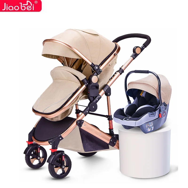 

Jiaobei High quality Baby Stroller With Car Seat For 0-3 Years Baby Prams With Removable Shopping Basket 3 in 1 Baby Stroller