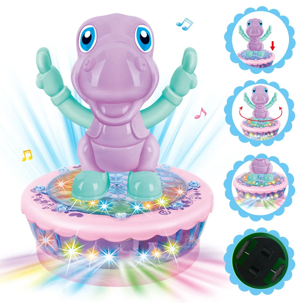 

Novelty Electric Toys 3D Rotating Projector Cartoon Dinosaur Dog With Led Light and Music Children Funny Toys Birthday Gift Hot