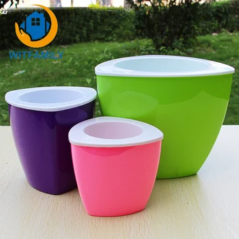 

New Square Diamond Automatic Water Pot Watering Plants Lazy Fleshy Flower Pots Creative Desktop Office Europe Modern Resin Vase