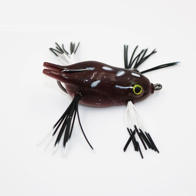 7g Fishing Lures Treble Hooks Topwater Ray Frog Minnow Bait Crankbait Wobblers 3D Eyes Fishing Tackle