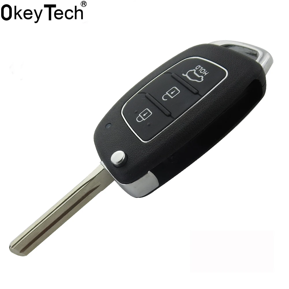 

OkeyTech 3 Buttons Car Key Shell Case Fob Key New Remote Replacement Cover Case For Mistra Hyundai Solaris ix35 ix45 Verna Santa