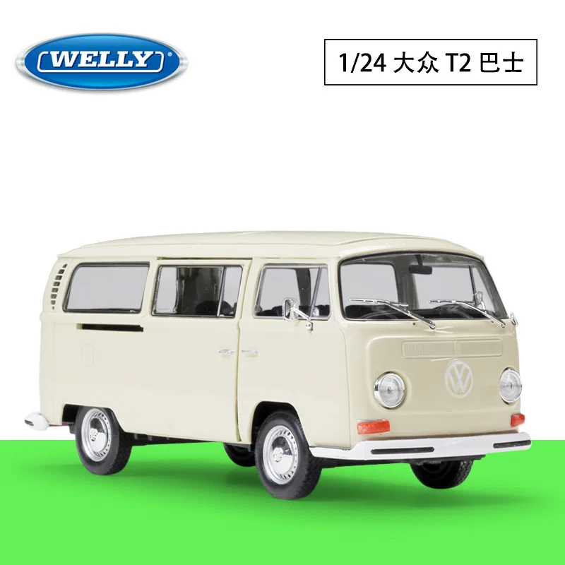 WELLY 1:24 Volkswagen 1972 T2 BUS bus van machine Simulation Alloy Car Model Collection toy tools