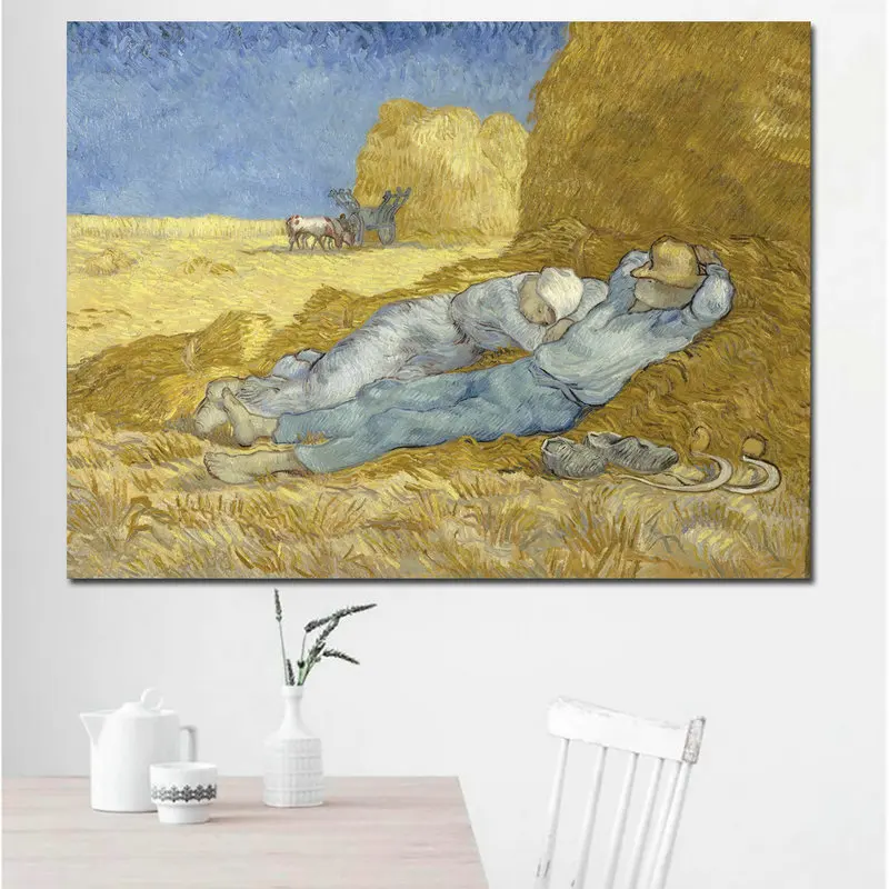 Самоотверженный Венсан Ван Гог Ирисы печать пейзаж живопись искусство на camvas картина маслом без рамки - Цвет: Noon Rest from