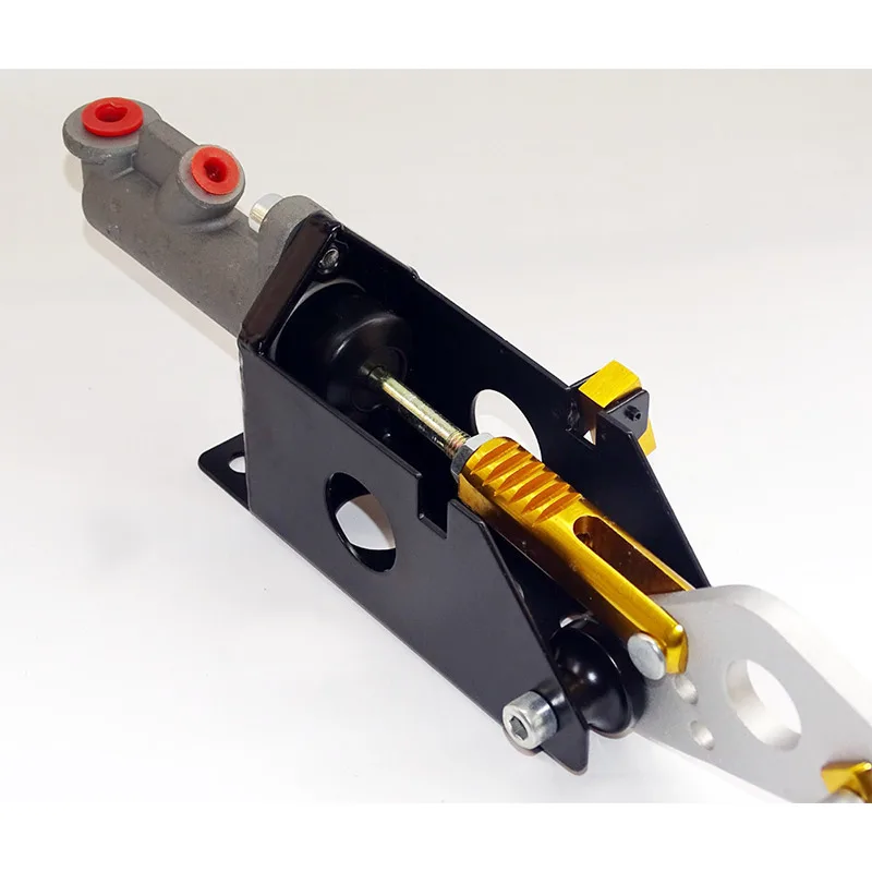 Universal Car Hydraulic Handbrake Vertical & Horizontal 25cm Rally Racing E-Brake Lever Device Master Cylinder Gold