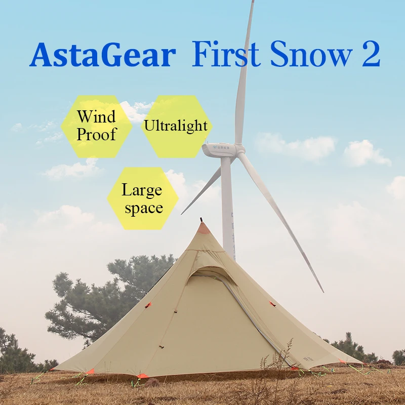 ASTAGEAR finst snow 2 side 20D silnylon Сверхлегкий ASTA pyramid открытый 1/2 человек 2 слоя 3 Сезона Палатка