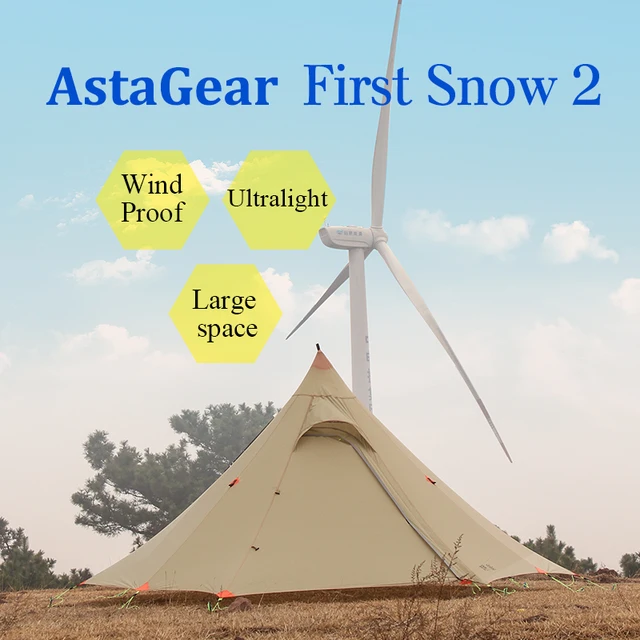 Cheap ASTAGEAR finst snow 2 side 20D silnylon ultralight ASTA pyramid outdoor 1/2 person 2 layer 3 seasons camping tent