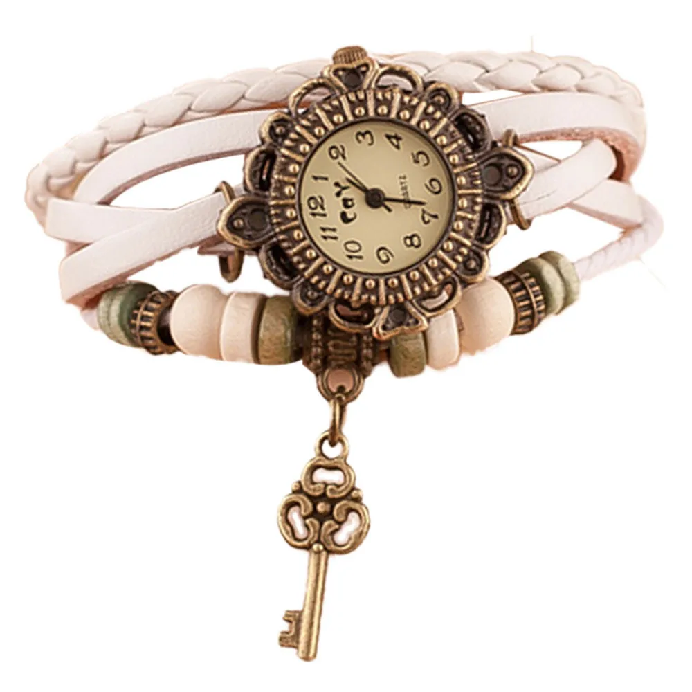 5001 кварцевые переплетенные вокруг кожаного браслета для ключей женские наручные часы reloj mujer Новое поступление горячая распродажа