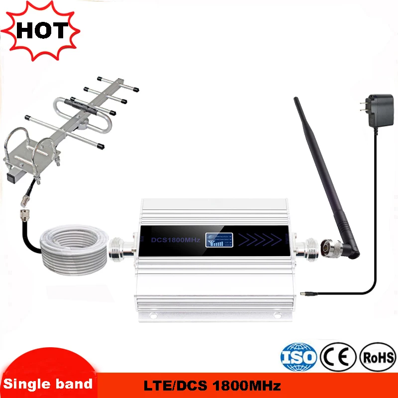 

fullset DCS 1800MHZ GSM 1800 2g 4g LTE Cell Phone Signal Repeater Booster Mobile Phone Signal Amplifier + Indoor Outdoor Antenna