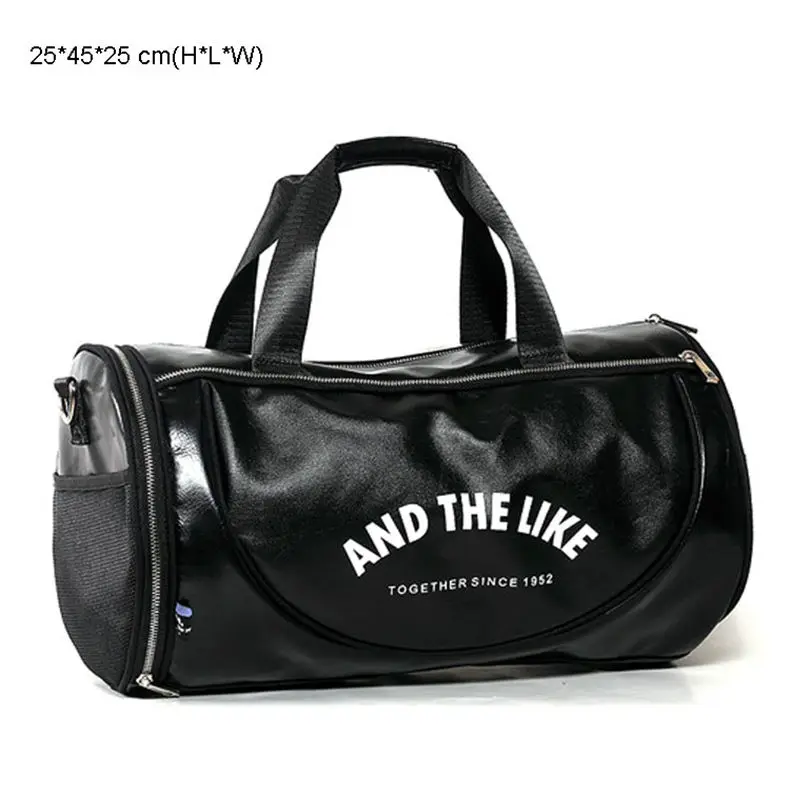 Спортивная сумка из искусственной кожи, большие спортивные сумки, сумки для фитнеса для мужчин и женщин, тренировочная обувь на плечо, дорожная сумка для спорта, кемпинга, XA554WA - Цвет: Black Wihte