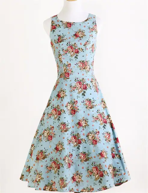 negeren zege zal ik doen Spring New Fashion Vintage Uk Designer Dresses Rose Print Cotton&linen 50s  Rockabilly Dress Prom For Women - Dresses - AliExpress