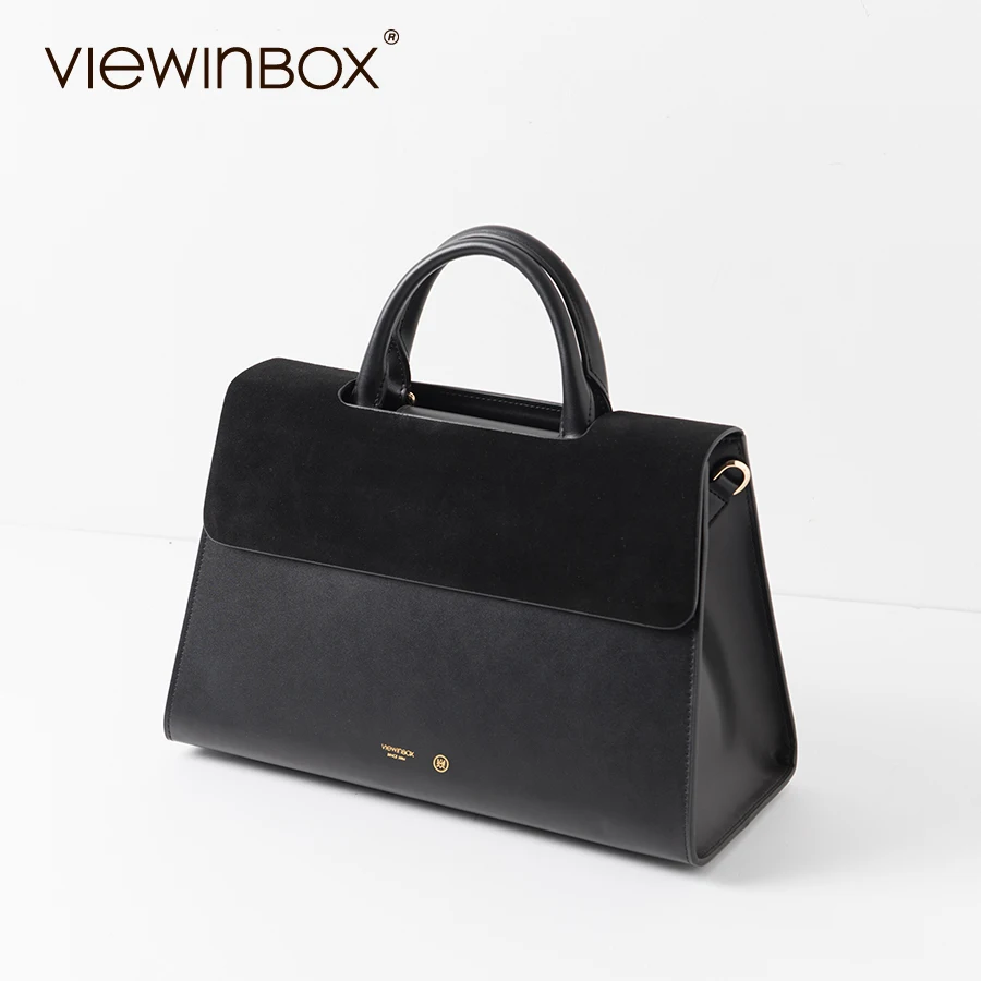 Viewinbox Fashion Cattle Leather Handbags Elegant Patchwork Killer Bag
