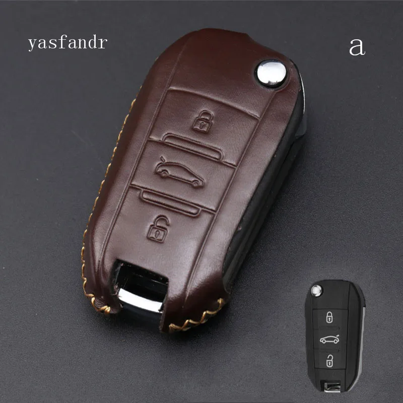 

Car Key Case Covers Keychains Cover 3 button For Citroen C4 CACTUS C5 C3 C4L key Case Bag Holder