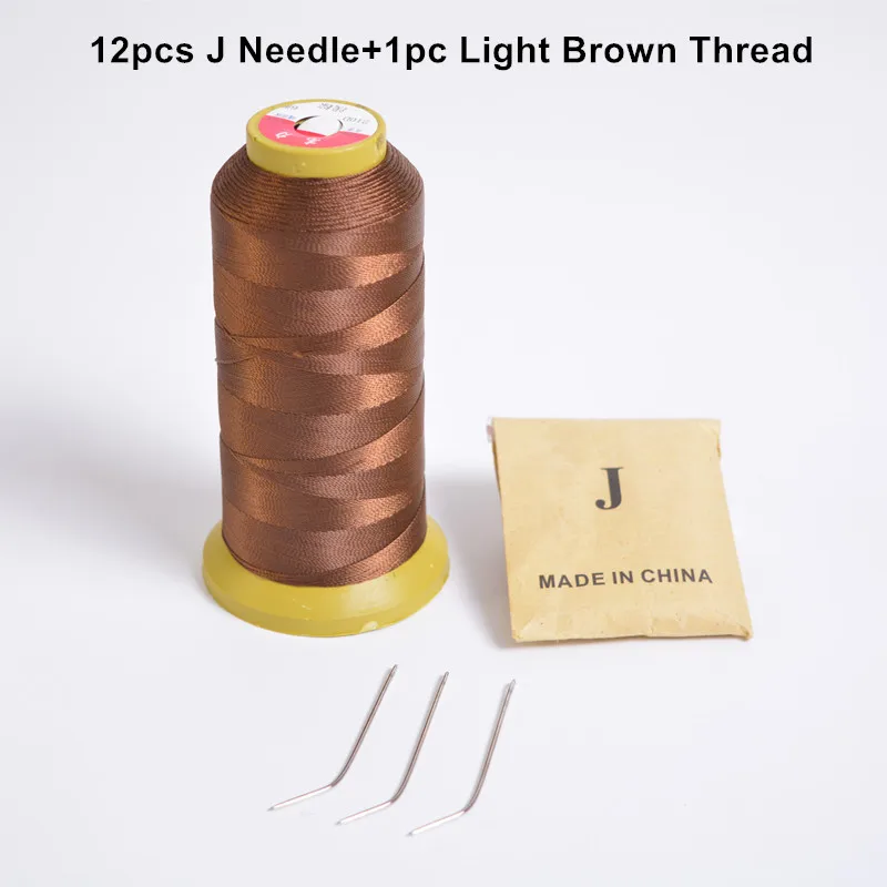 12pcs J Needle+1pc Light Brown weaving needles High Strength Nylon Hair