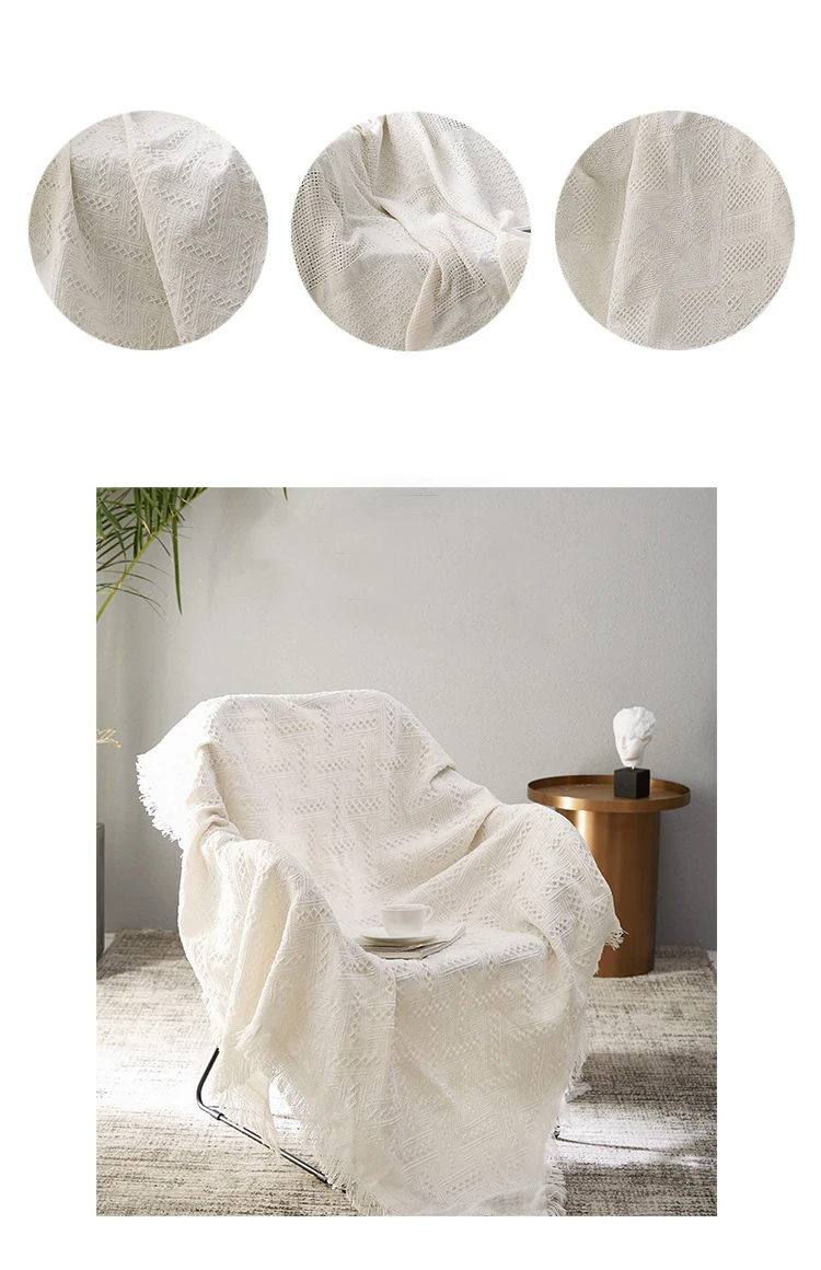 Cilected белое однотонное клетчатое Хлопковое одеяло s для дивана, толстое уютное одеяло, Угловое покрывало, украшение для домашнего постельного белья