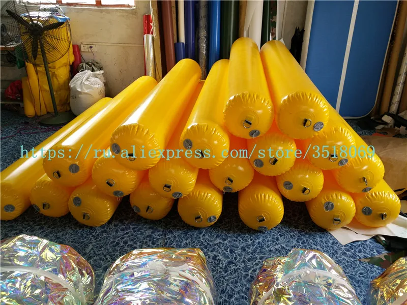 Sell yellow PVC inflatable floating tube, PVC inflatable buoy, floating objects on the water