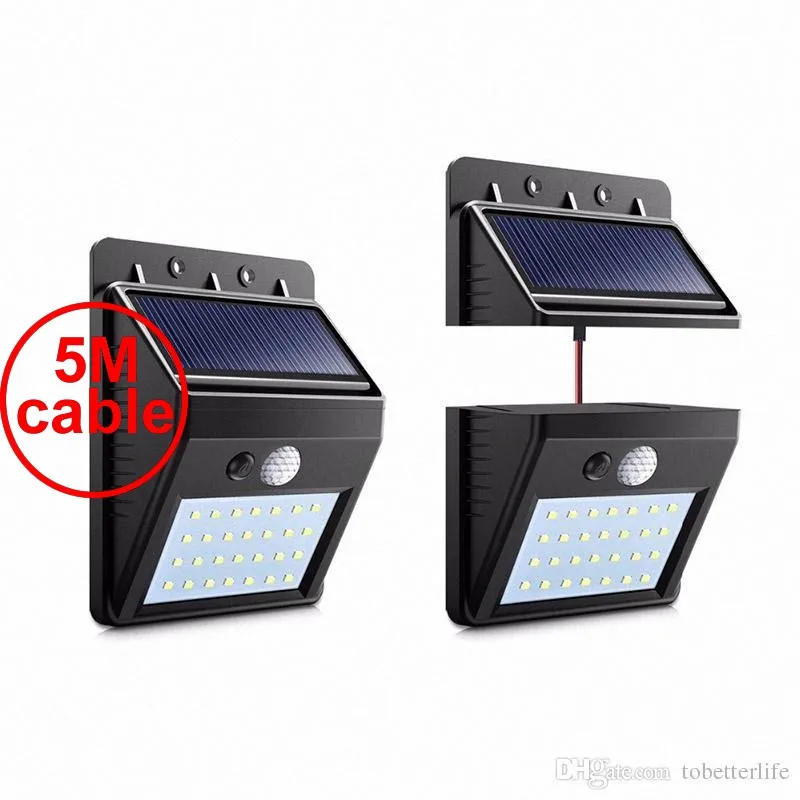 30 led 500lm Солнечный свет раздельный монтаж pIR motion 3 senser 800LM energia l I 5M кабель Уличный