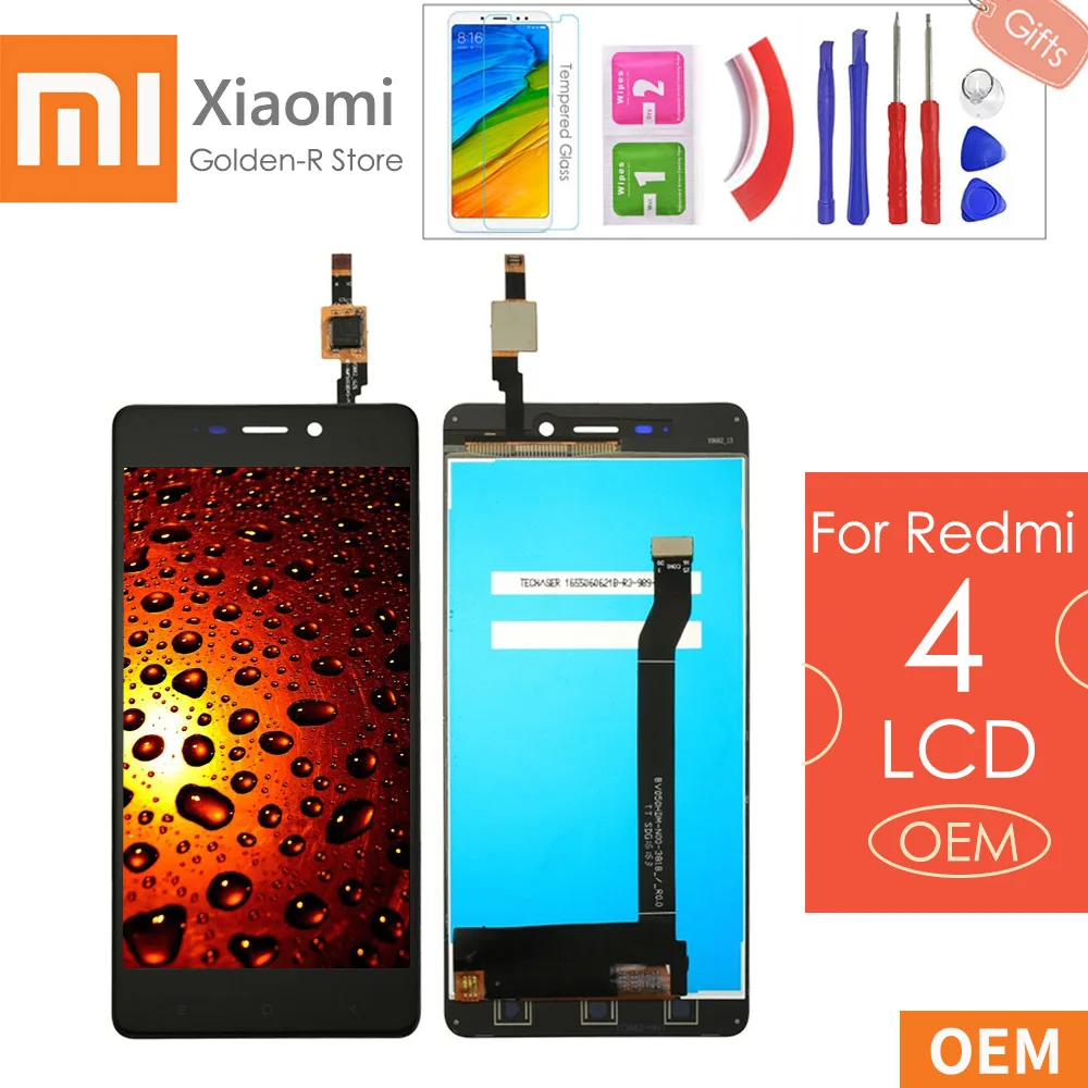 5," для Xiaomi Redmi 4 ЖК-дисплей+ сенсорная панель дигитайзер для Redmi 4 сборка ЖК-дисплей+ подарки