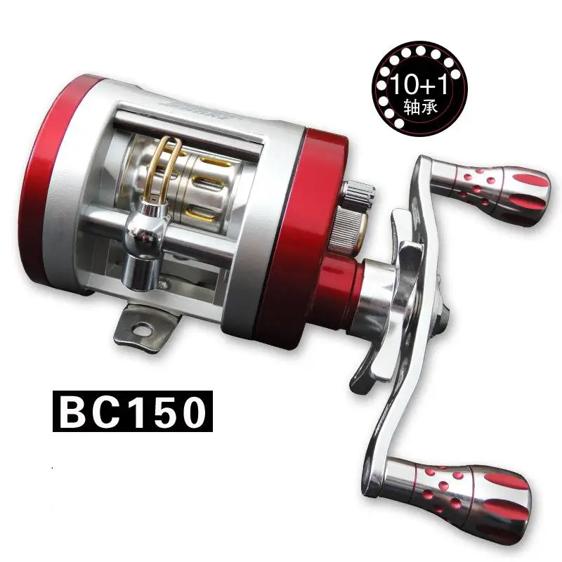 

WOEN BC150 Aluminum alloy Cast drum wheel Sea fishing Road sub-round Centrifugal brake Speed ratio 5.1:1 Braking force 6KG