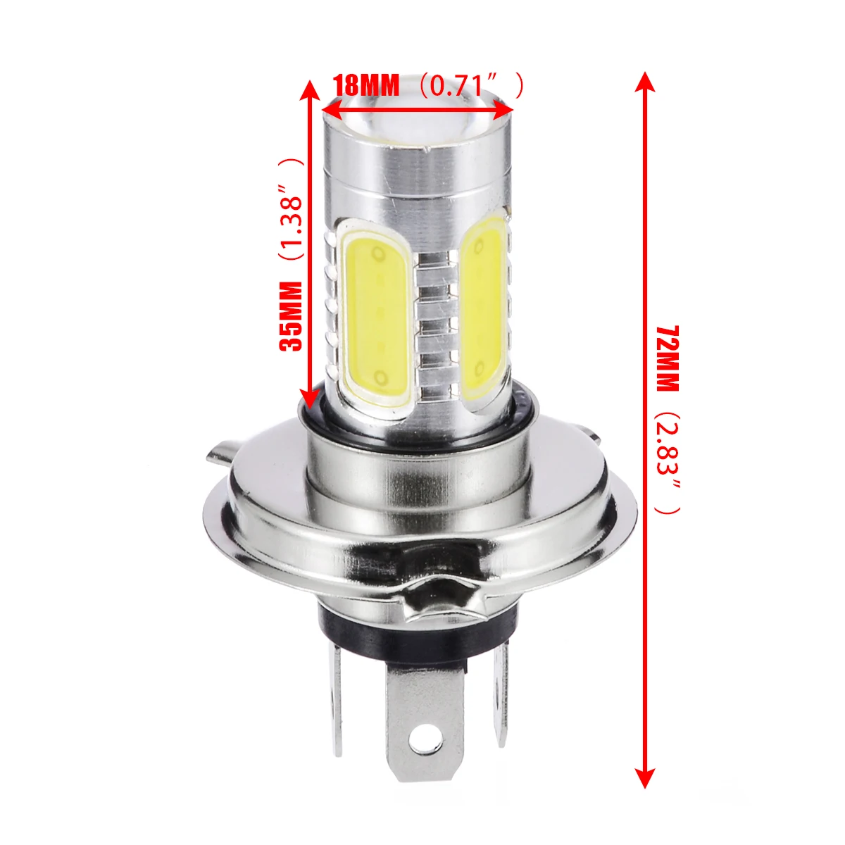 Mayitr 1pc H4 9003 COB LED Hi/Lo Beam Motor Headlight Bulb 30W 6000K High Power White Motorcycle Headlight For Motor Accessories