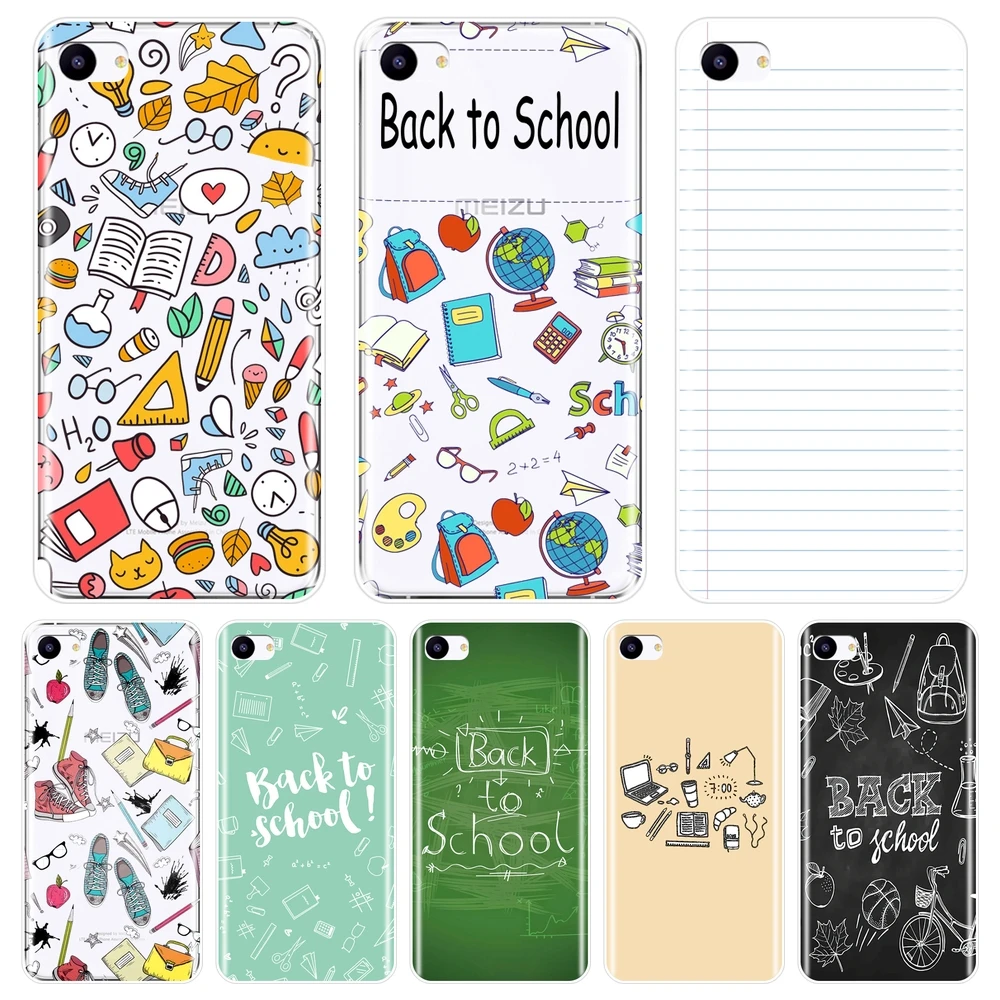 

Back Cover For Meizu Pro 6 7 Plus U10 U20 Soft Silicone Book School Yellow Green Phone Case For Meizu 15 Lite 16 Plus 16th 16x