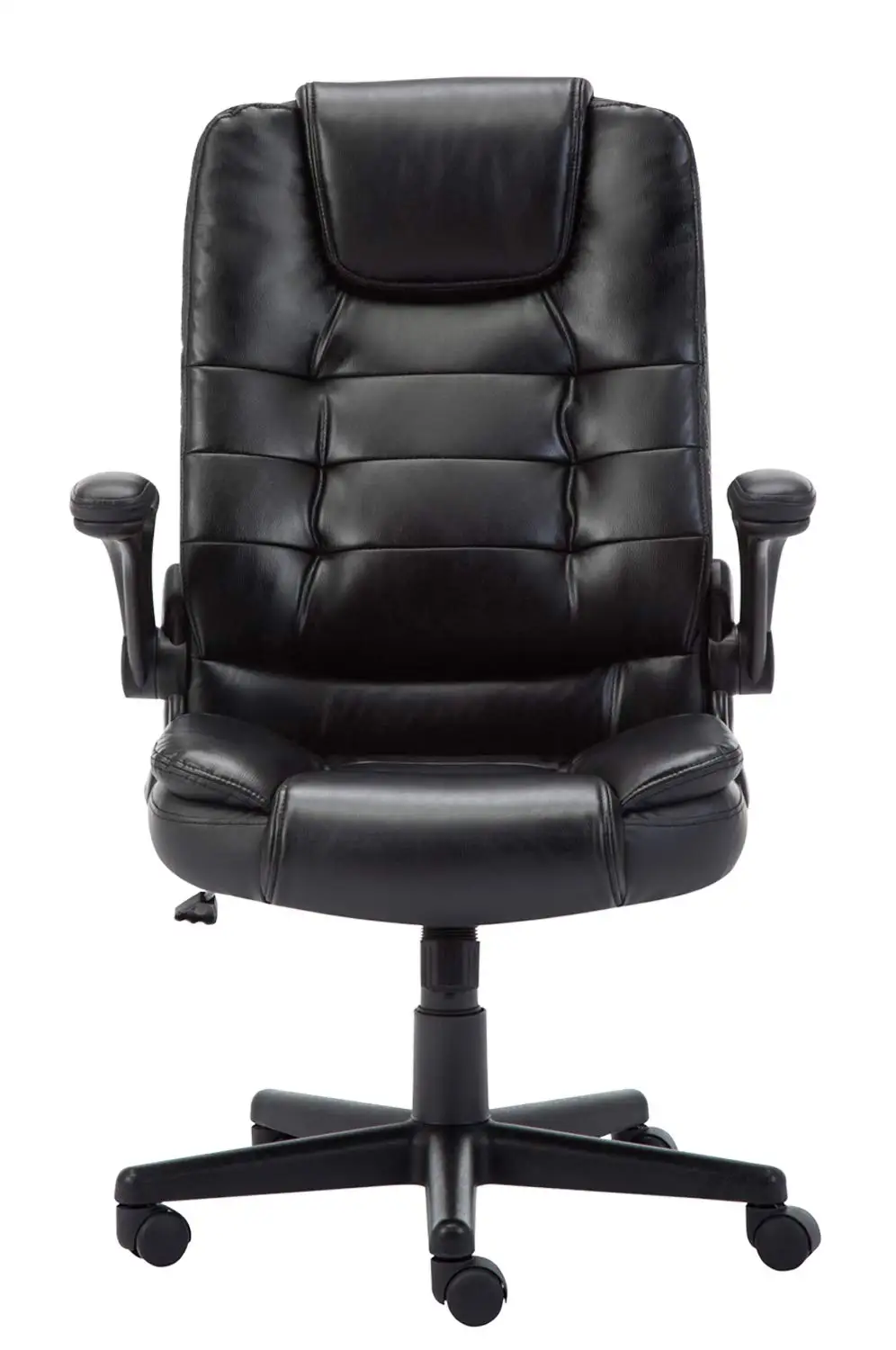 Discount Leather Office Executive Compute Chair with Foldable Arms, Ergonomic Swivel Computer Desk Chair