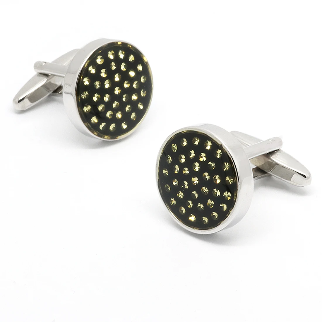 Round Cuff link Black Mens Shirt High Quality Wedding Cufflinkwedding