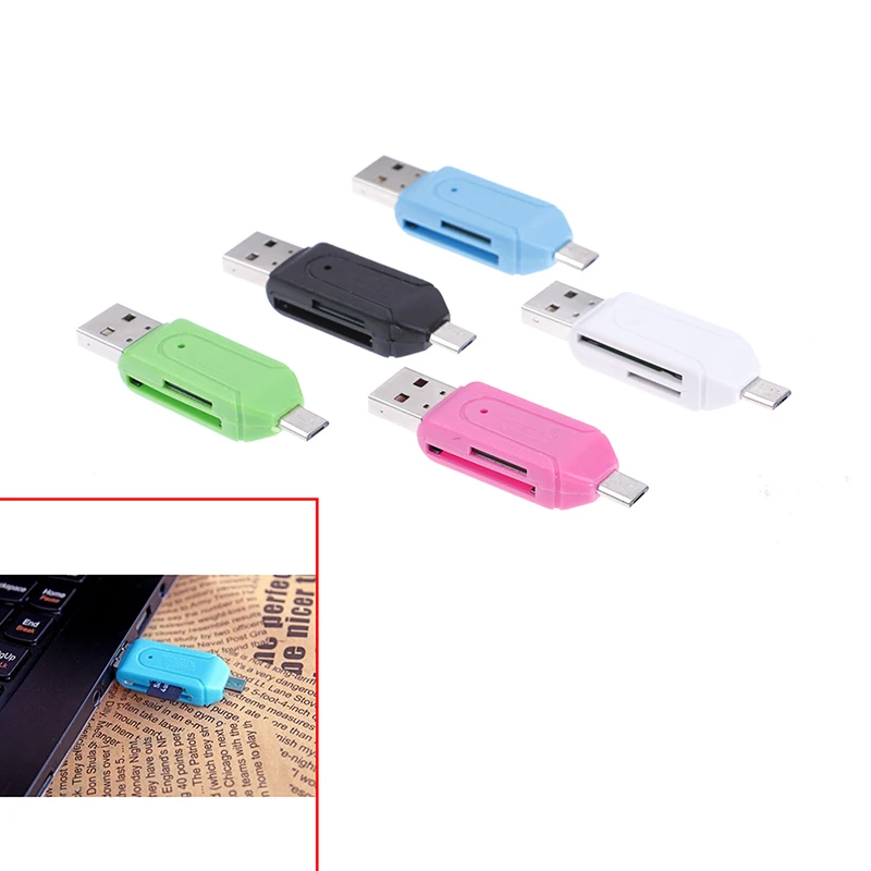 2 в 1 USB OTG кардридер Универсальный Micro TF/SD телефон удлинитель заголовки
