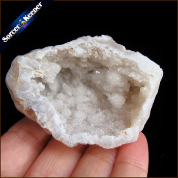 

61g Natural Stone Egg Shape Raw Geode Mineral Quartz Crystal Cluster Druzy Drusy Elestial Skeletal Agates Specimen LS557