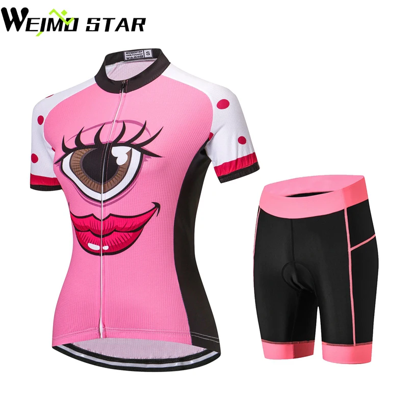 Women/'s Cycling Kit Full Zip Biking Jersey and Padded Bicycle Shorts Set S-5XL