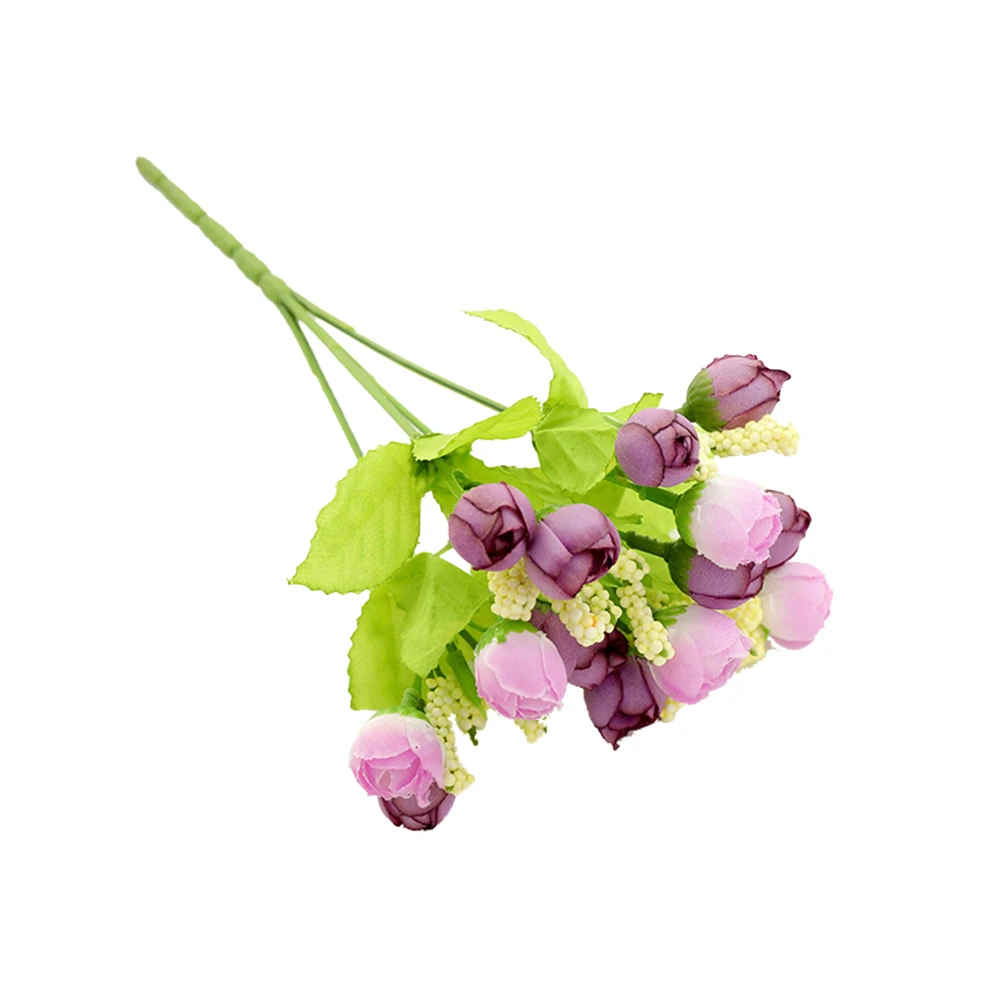 Silk Artificial Roses Flower Bouquet Fake Buds Flowers for Home Party Wedding Decoration Floral Garden Balcony Decor|Искусственные и
