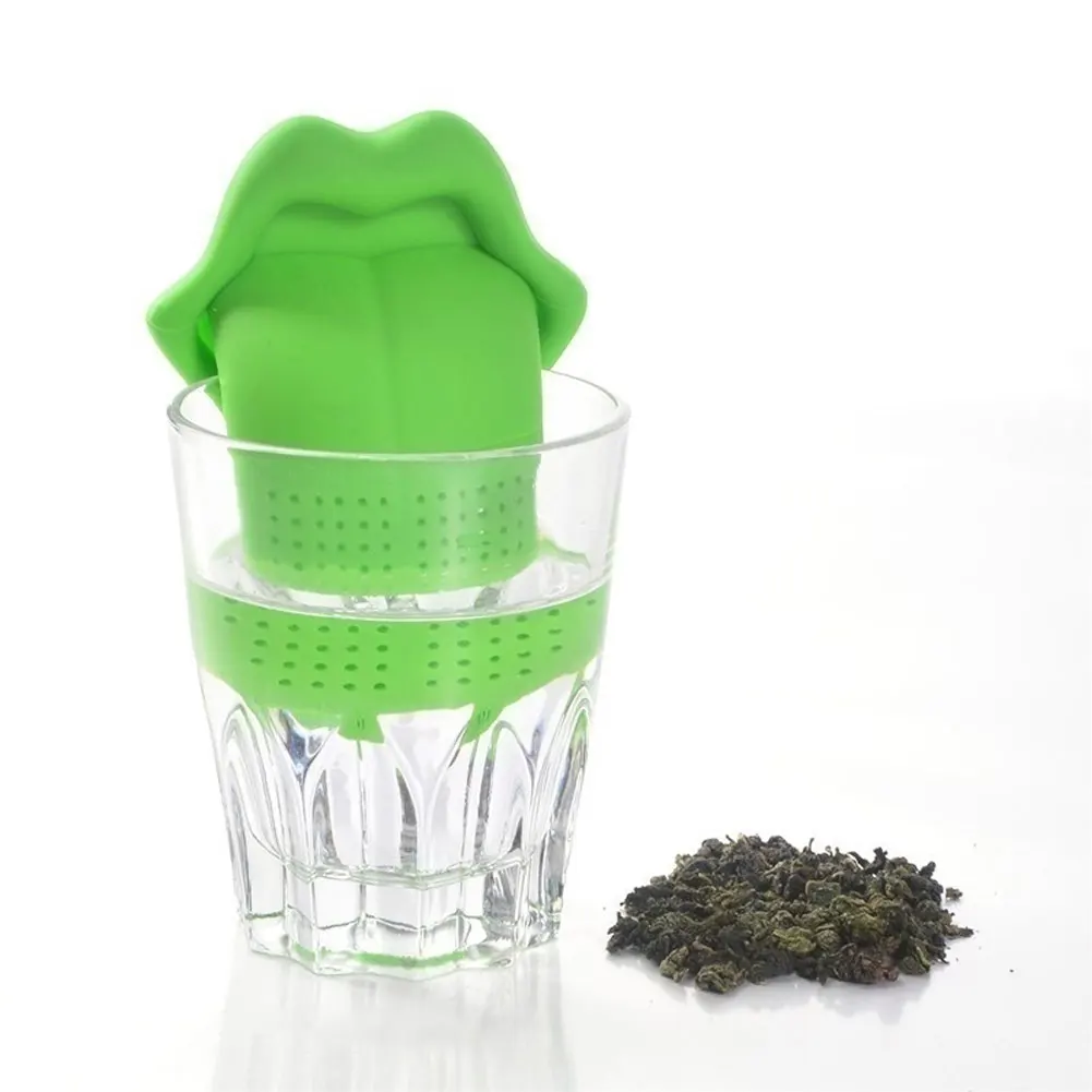 Губная форма языка силиконовый ситечко для заварки чая фильтр диффузор напитки, аксессуар